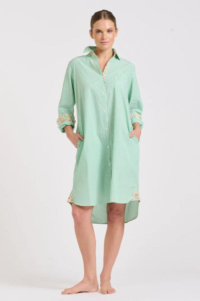 Green & White Stripe Shirt dress by Shirty – Monty & Moo