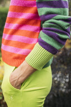 Load image into Gallery viewer, Eribe (Scotland) Stobo Stripe Reversible Jumper - Rosa
