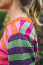 Load image into Gallery viewer, Eribe (Scotland) Stobo Stripe Reversible Jumper - Rosa

