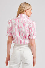 Load image into Gallery viewer, Shirty Serena Short Sleeve Shirt - White/Pink Spot
