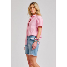 Load image into Gallery viewer, Shirty Annie Relaxed Short Sleeve Cotton Shirt - Soft Pink
