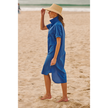 Load image into Gallery viewer, Shirty Annie Cotton Shirt Dress - Bright Blue
