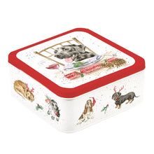 Load image into Gallery viewer, Wrendale Biscuit Tin - Santas Little Helpers  Dogs
