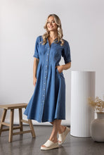 Load image into Gallery viewer, Vassalli Shaped Waist Dress - Mid Wash
