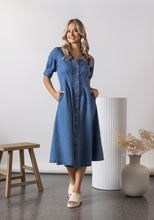 Load image into Gallery viewer, Vassalli Shaped Waist Dress - Mid Wash
