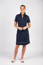 Load image into Gallery viewer, Vassalli Contrast Stitch Knit Dress - Ink
