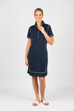 Load image into Gallery viewer, Vassalli Contrast Stitch Knit Dress - Ink
