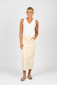Vassalli Mid Length Skirt - Bone