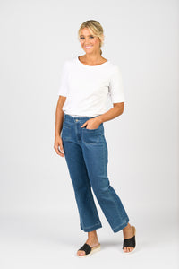 Vassalli Straight Leg Ankle Grazer Jean - Blue Hue