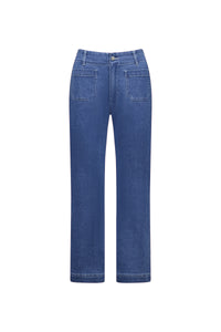 Vassalli Straight Leg Ankle Grazer Jean - Blue Hue