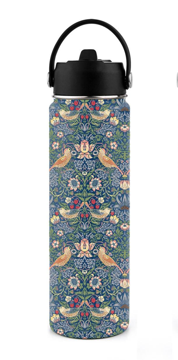 William Morris Double Insulated Water Bottle - Strawberry Thief