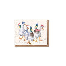 Load image into Gallery viewer, Wrendale Mini Christmas Card - All Wrapped Up Ducks
