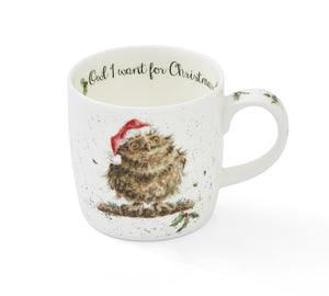 Royal Worcester Wrendale Mug - Owl I Want for Christmas