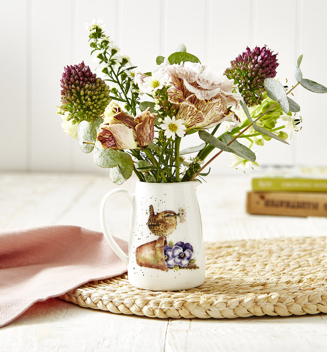 Royal Worcester Wrendale Posy Jug - Wren Pottering About