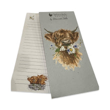 Load image into Gallery viewer, Wrendale Magnetic Shopping Pad - Daisy Coo Highland Cow
