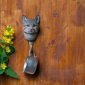 Hand Carved Wall Hook - cat