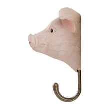 Load image into Gallery viewer, Hand Carved Wall Hook - Pig
