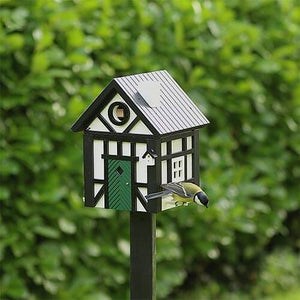 Birdhouse/Feeder - White & Blue