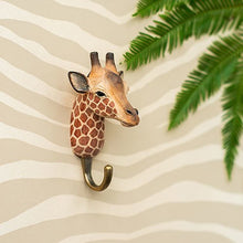 Load image into Gallery viewer, Hand Carved Wall Hook - Giraffe
