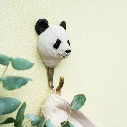 Hand Carved Wall Hook - Panda