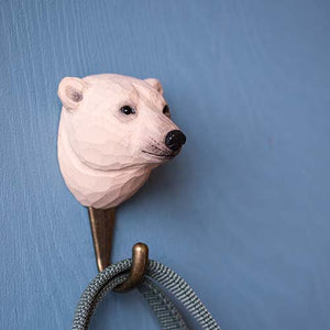 Hand Carved Wall Hook - Polar Bear