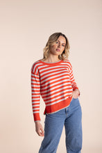 Load image into Gallery viewer, Two T&#39;s Cotton blend Stripe Crew Neck Jumper
