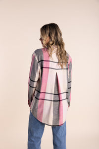 Two T's L/S Check Shirt - Fuschia Combo