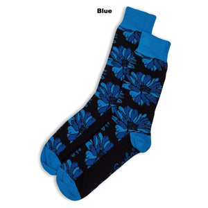 Australian Made Cotton Socks - Chrysanthemum - Blue