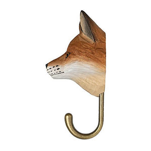 Hand Carved Wall Hook - Red Fox