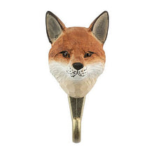 Load image into Gallery viewer, Hand Carved Wall Hook - Red Fox
