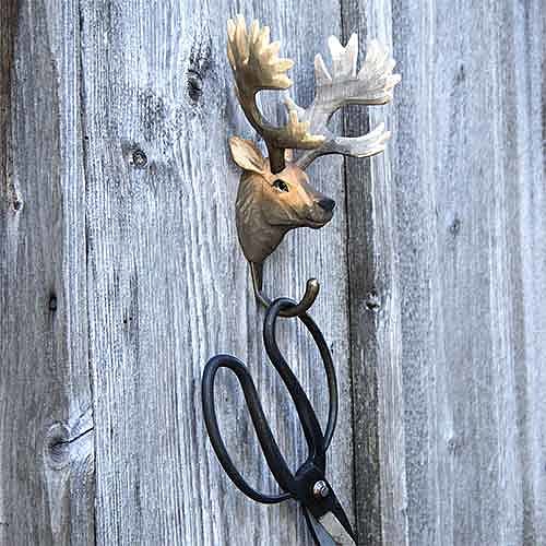 Hand Carved Wall Hook - Red Deer