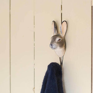 Hand Carved Wall Hook - Hare