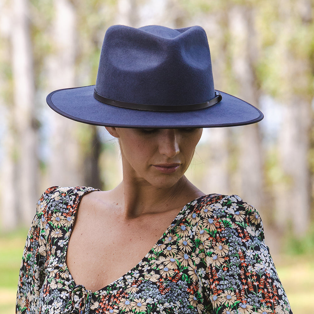 Meribel Fedora - Slate Blue