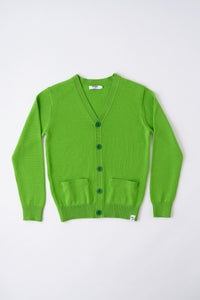 Merino Wool Cardigan - Lime Green