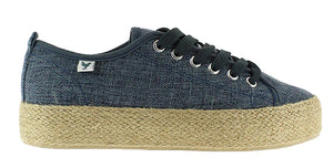 Walk in Pitas Linen Sneaker- Blue