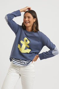 Est1971 Frayed Anchor Windy - Navy/Yellow Anchor