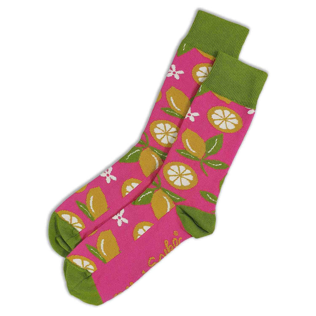Australian Made Cotton Socks - Lemonade - Rose
