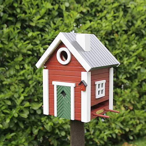 Birdhouse/Feeder - Red Cottage