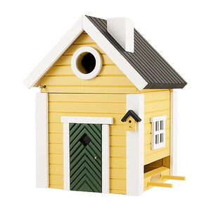 Birdhouse/Feeder - Yellow Cottage