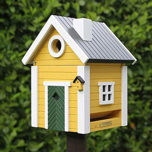 Birdhouse/Feeder - Yellow Cottage