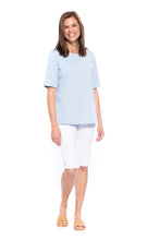 Load image into Gallery viewer, Cafe Latte Round Neck Tee - Chambray
