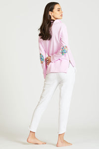Est1971 The Collar Cotton Sweatshirt - Powder Pink/Floral
