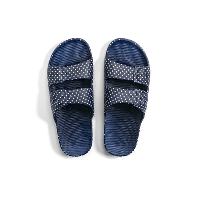 Freedom Moses Slides - White Dots on Navy