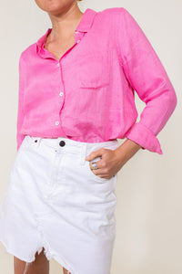 HUT Classic Fit Linen Shirt - Persian Pink