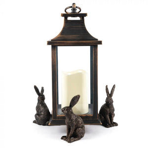 Potty Feet - Antique Bronze Hares (Set of 3)