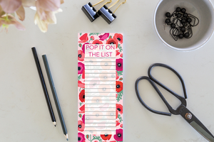 Allgifts Australia Magnetic Jotter - Pop it On the List (Poppies)