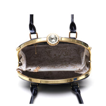 Load image into Gallery viewer, Kade Navy Vegan shiny Patent Handbag
