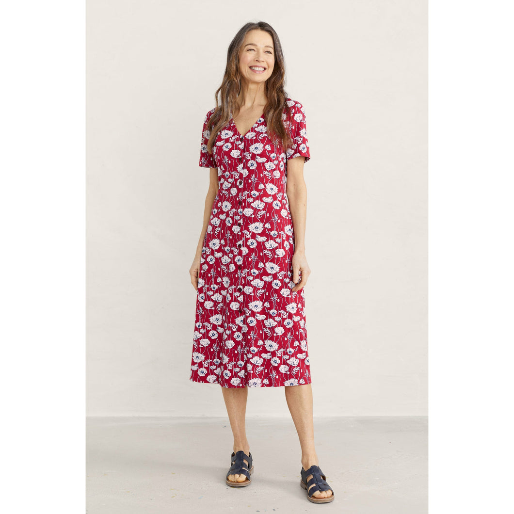 Seasalt Cornwall Lilian Dress - Linear Poppy Rudder