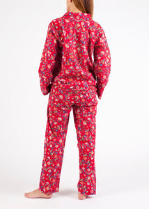 Cotton Voile Pyjamas - Long Set - Red Print