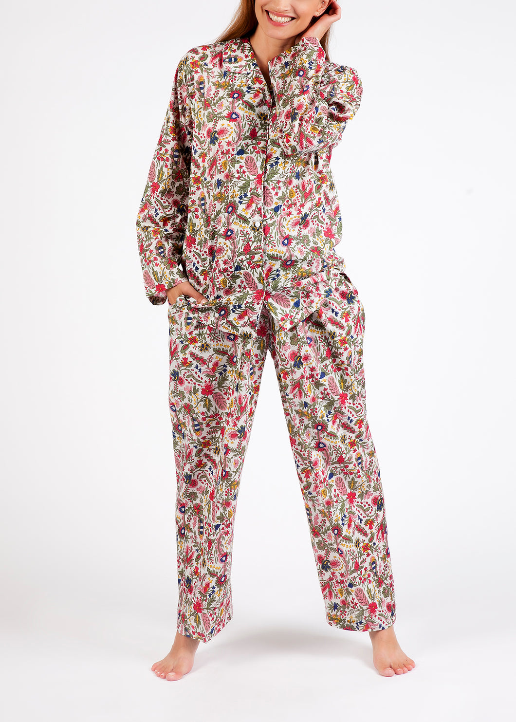 Cotton Pyjamas - Long Set - Floral Mixed colours